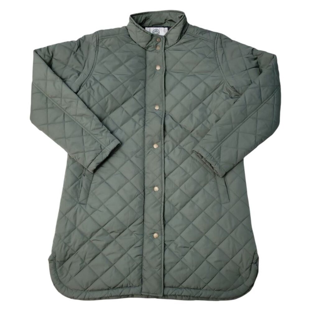 WP WEATHERPROOF Women's Lightweight Pockets Long Quilted Jacket - Sage Green
